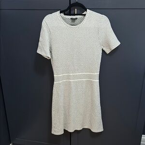 Theory Grey & White Patterned Dress